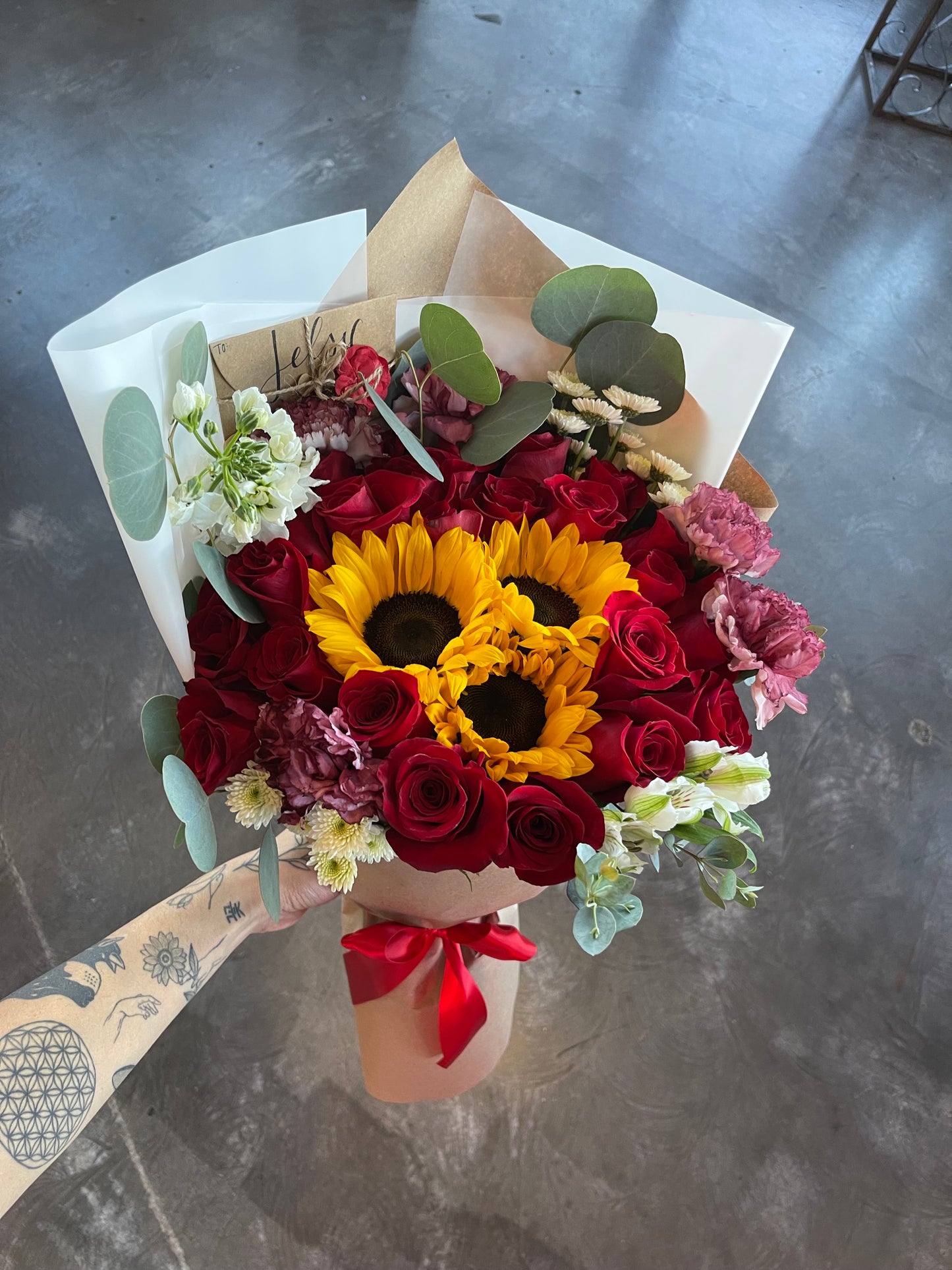 Sunflower & Rose Mix Bouquet