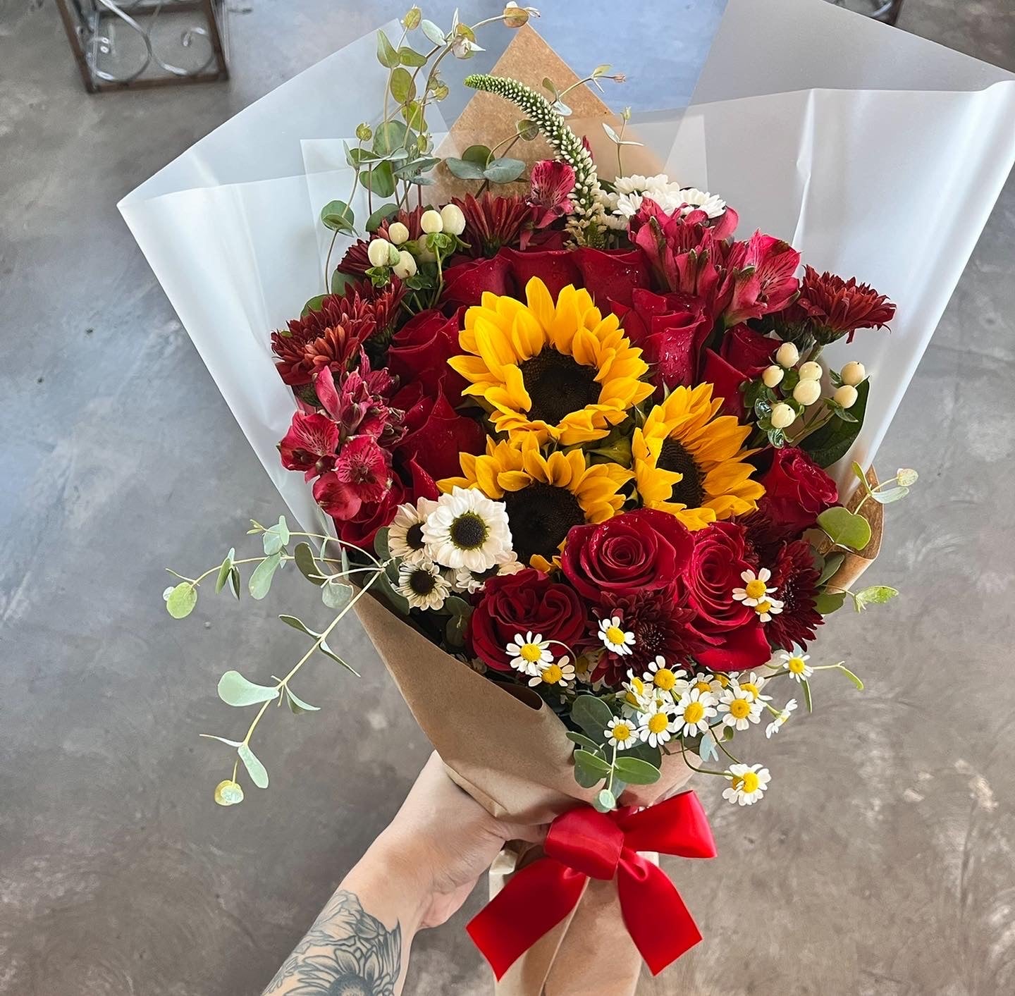 Sunflower & Rose Mix Bouquet