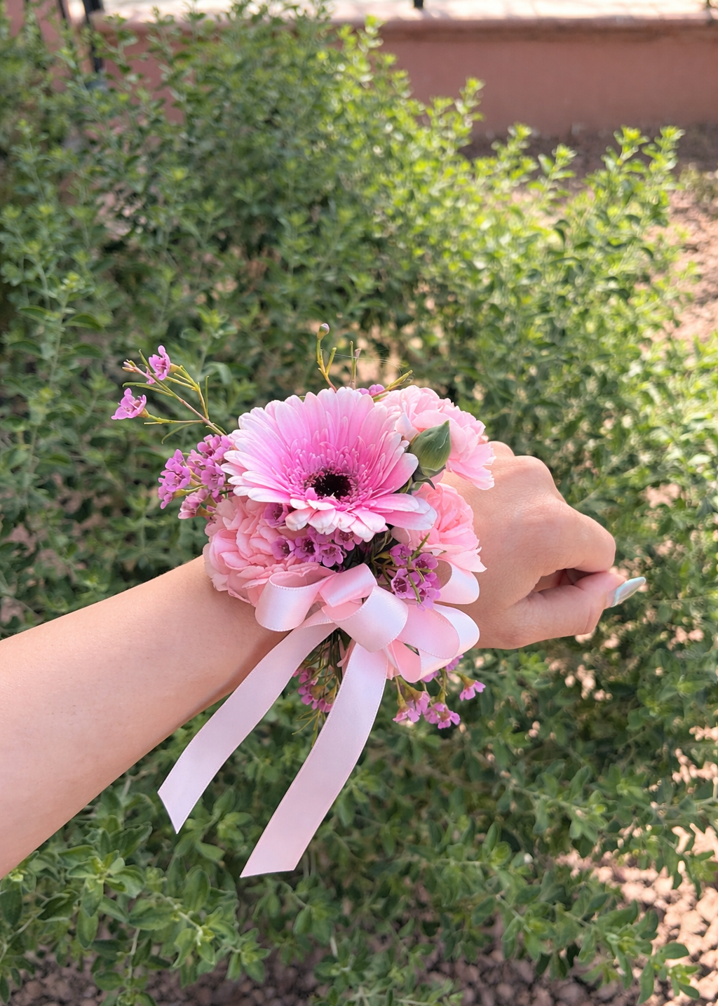 Pretty in Pink Daisy Corsage