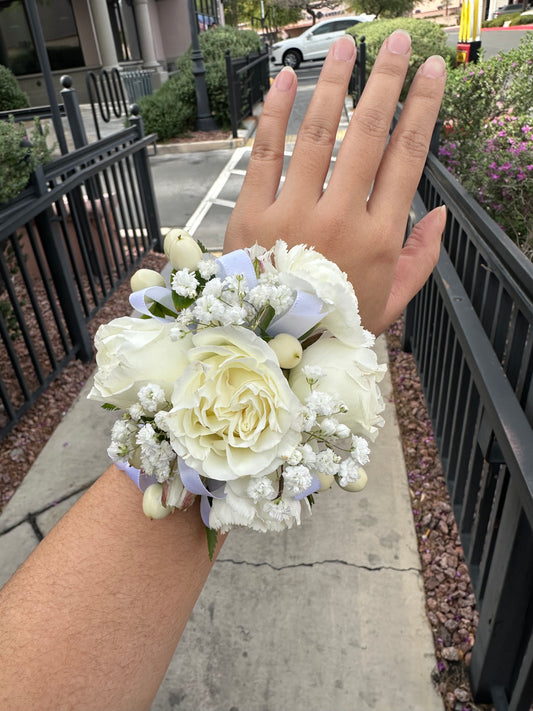 Classic white corsage