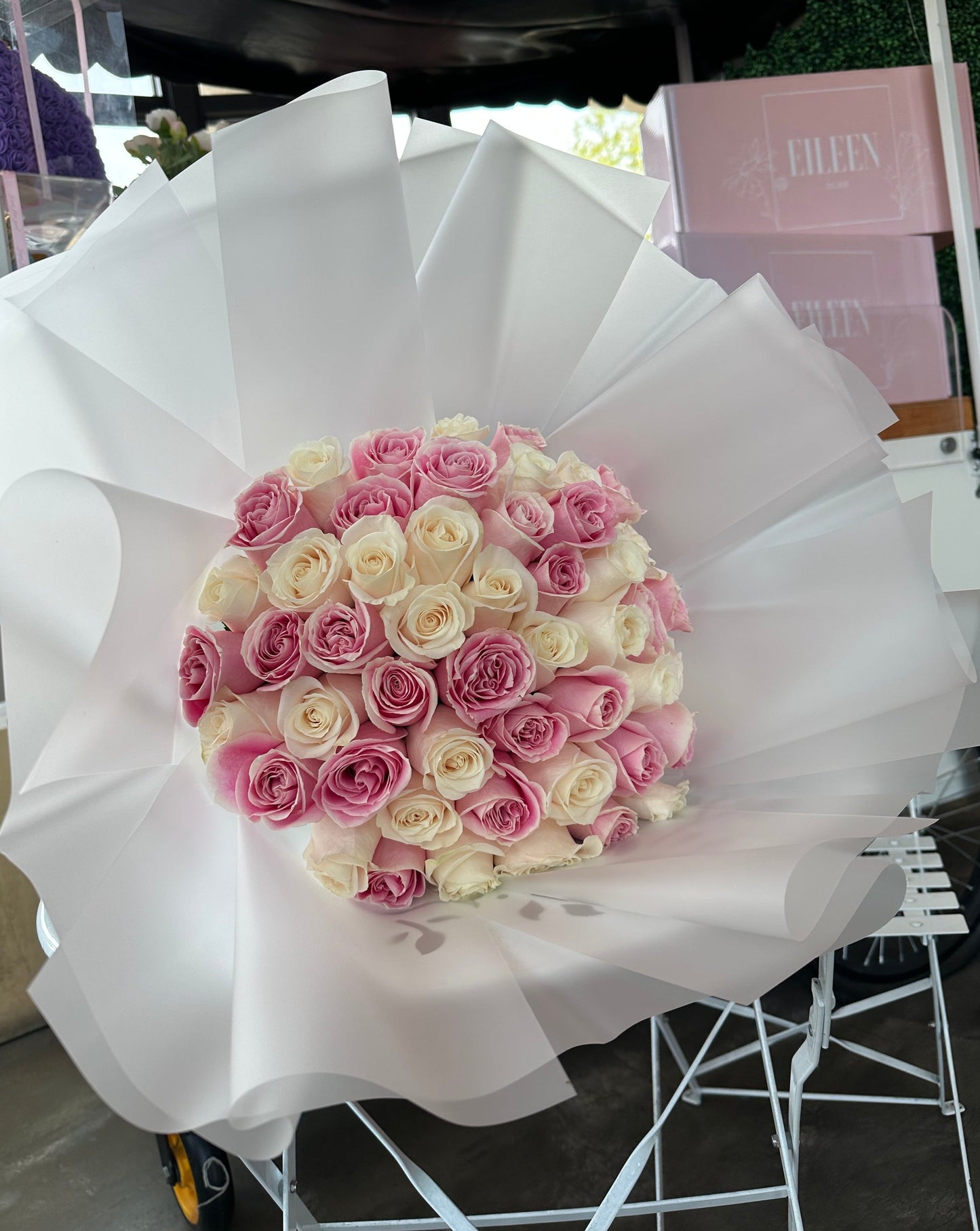 V-Day Angel Bouquet (25,50,or 100 roses)