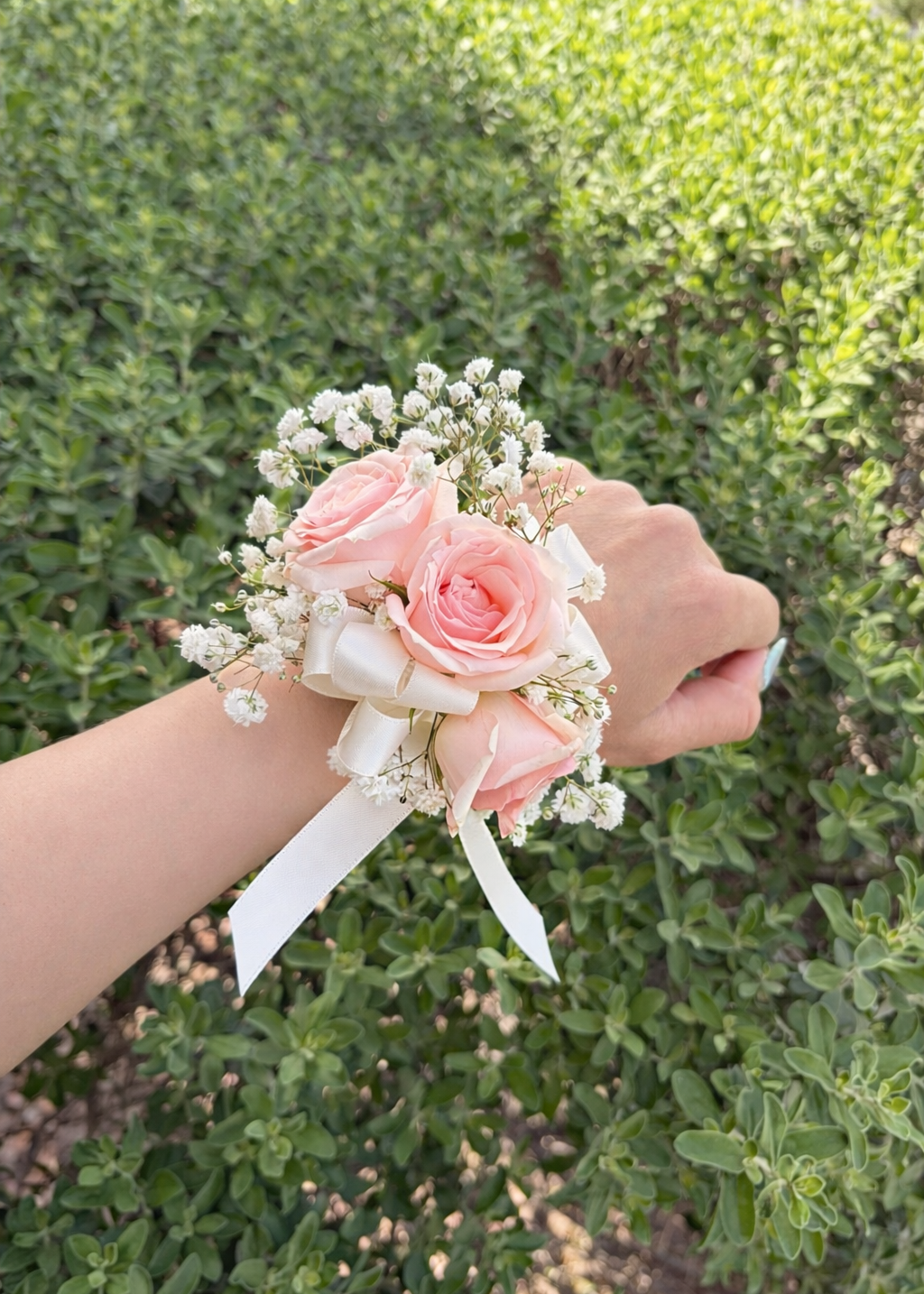 Pink and White Corsage