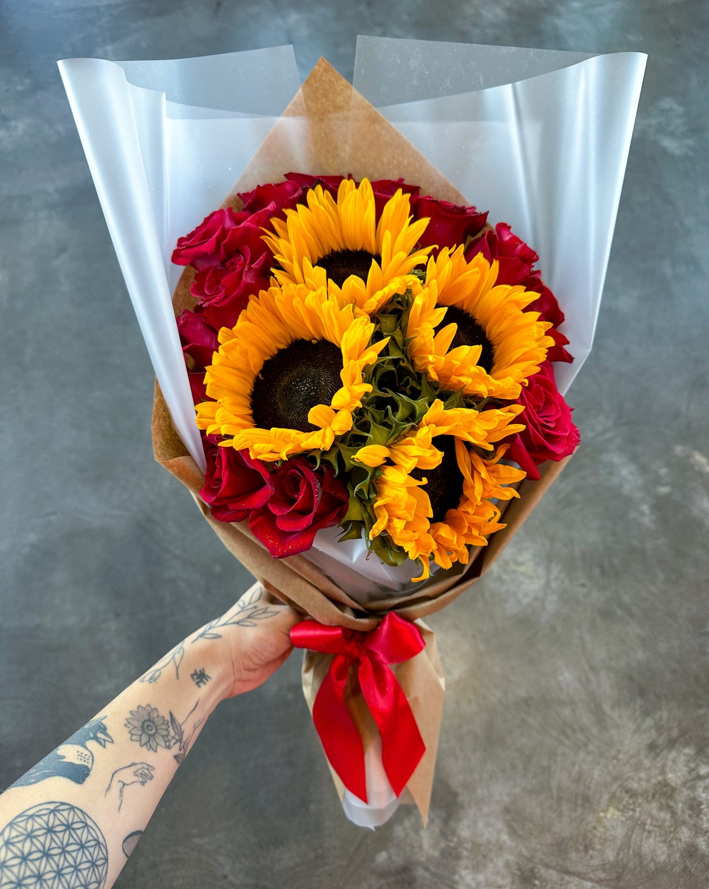 Sunflower & Rose Mix Bouquet