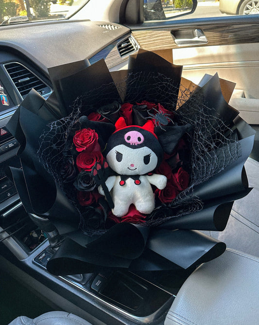 Spooky Plush Bouquet (Kuromi, Hello Kitty, Keroppi, or Stitch)