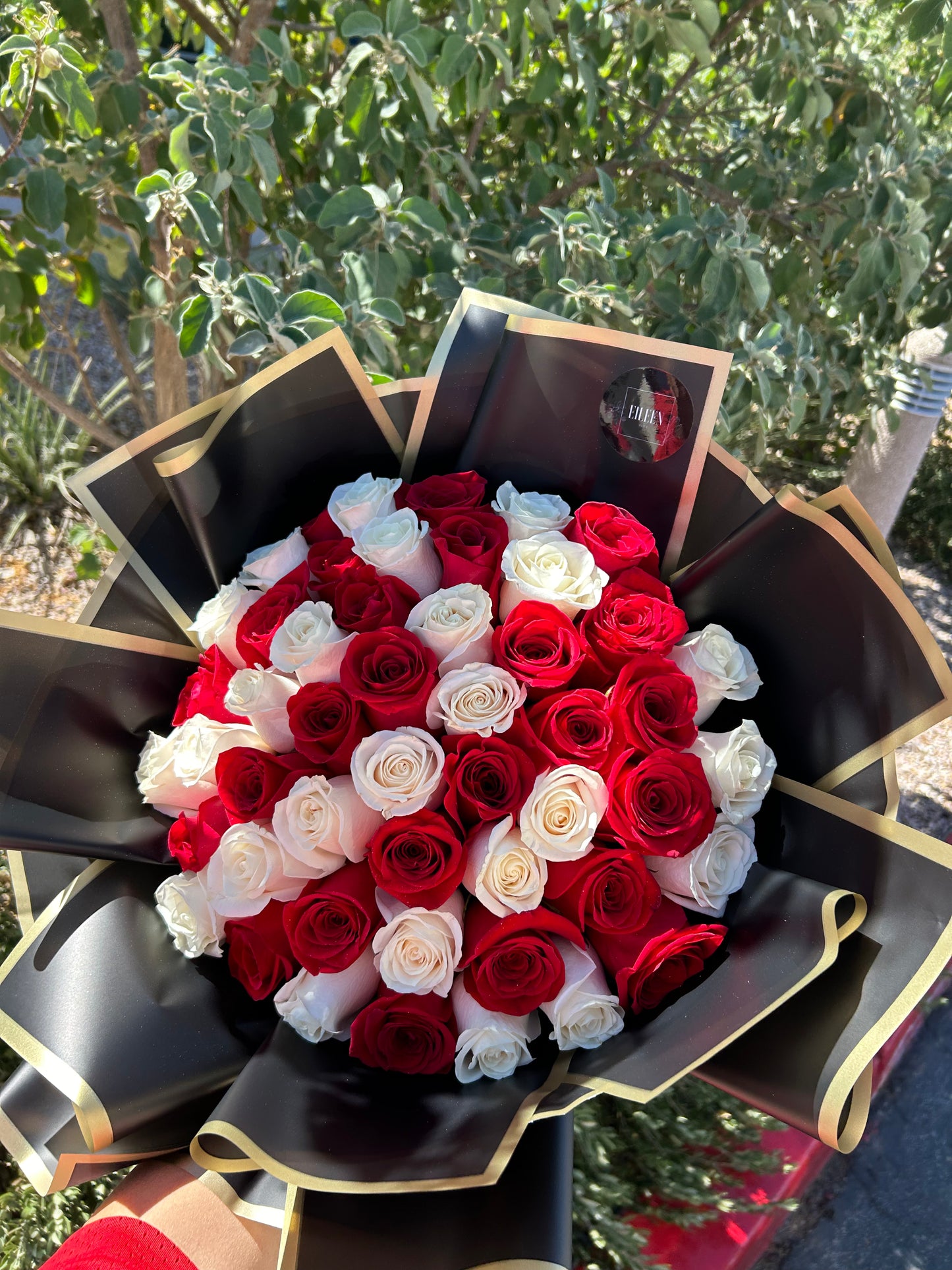 Angel Bouquet - Red and White Roses Only SALE