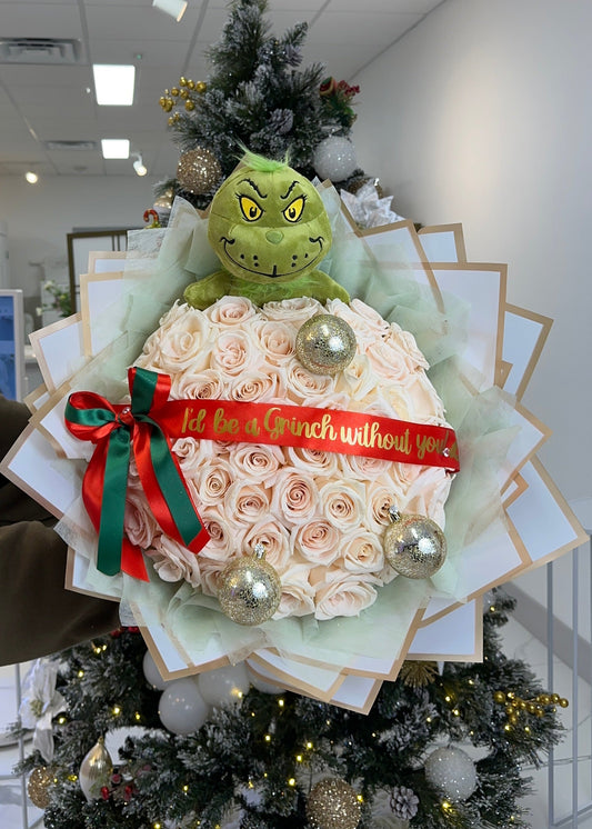 White Rose Grinch Bouquet