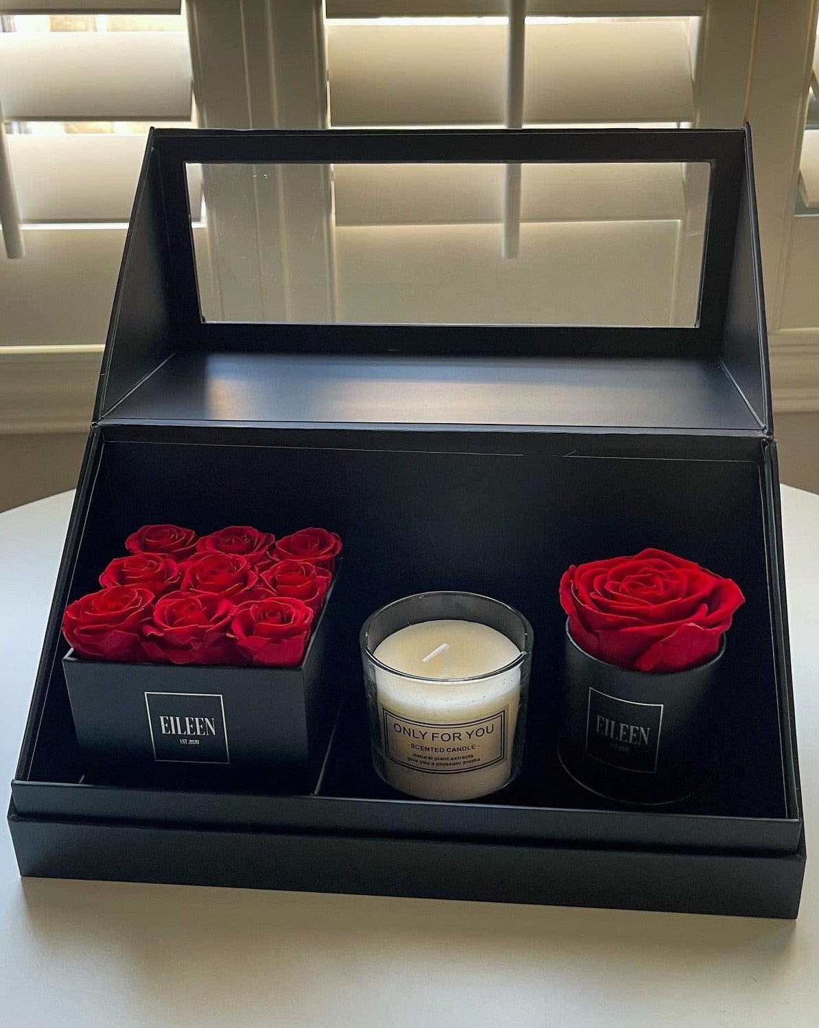 Red Forever Roses Candle Box